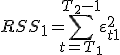 RSS_1=\sum_{t=T_1}^{T_2-1}\vareps_{t1}^2